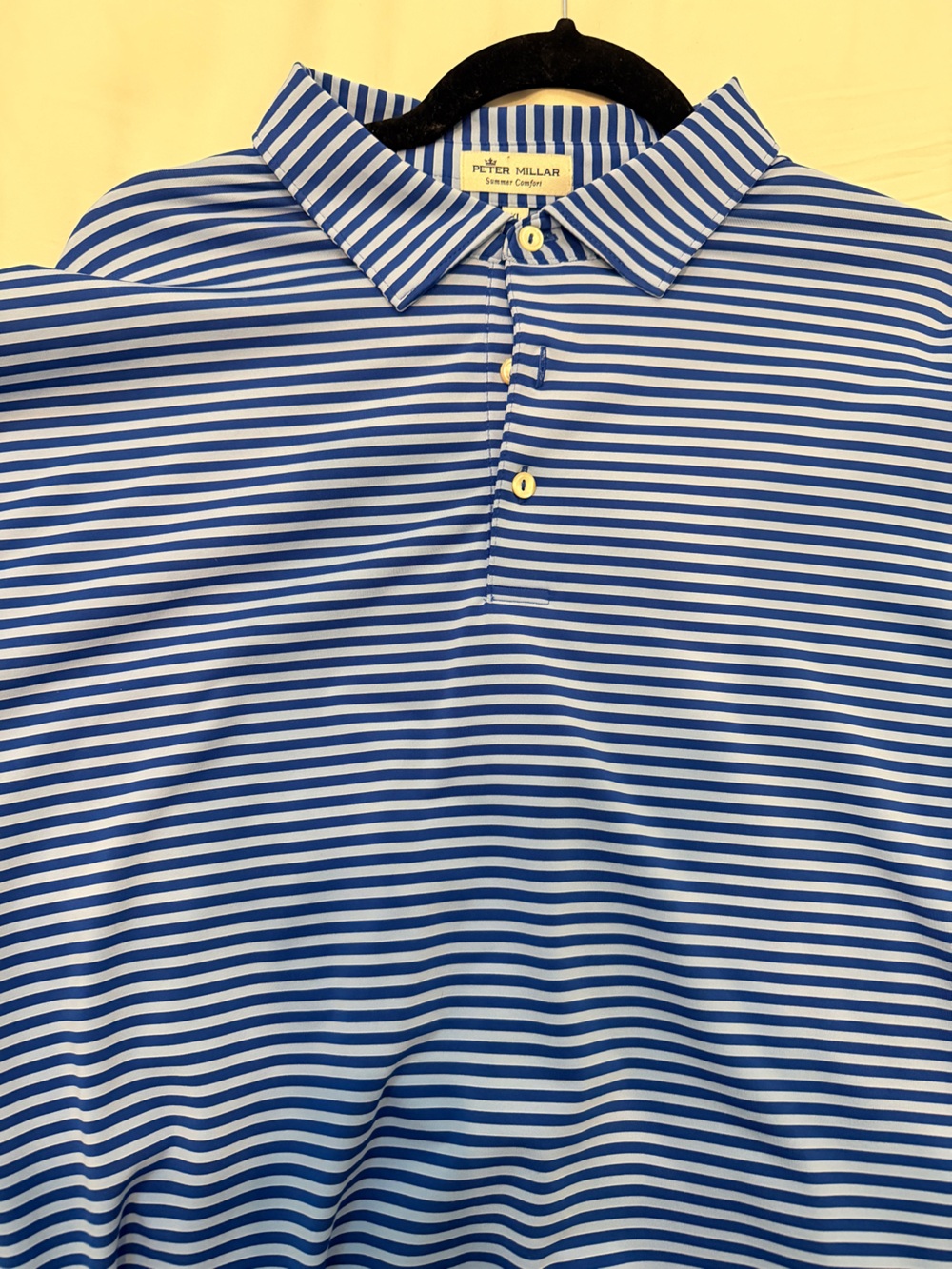 Peter Millar Blue and light blue striped summer comfort.